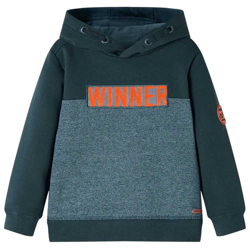 Felpa con Cappuccio per Bambini Verde Scuro 104cod mxl 108484