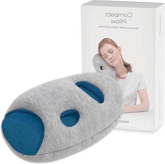 Mini cuscino per supporto cervicale per volo - Accessori da viaggio per uccello - Cuscino per sonnellino per volo e ufficio - Supporto per mano e braccio per sonnellino - Blu sonnolento