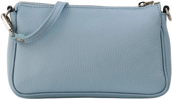 Borsa da spalla in pelle reale Crossbody tasca a mano Clutch Piccola tasca Tasca da sera 23x13cm G323 (blu chiaro)