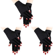 Manicure a Gel con Protezione UV per 3 Pari di Maniche per Manicure, Maniche Anti UV senza Fessure, Maniche per Manicure con Lampada UV, Nero, unico taglia