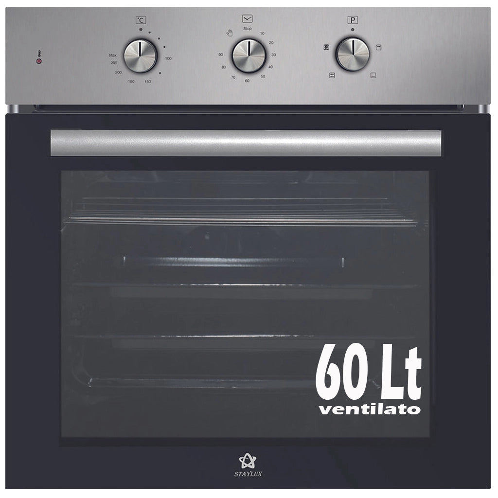 Forno Incasso STAYLUX 61 Litri 60cm Ventilato 4 Funzioni Inox B66-SF3 INOX
