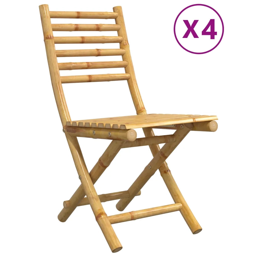Sedie da Giardino Pieghevoli 4 pz 43x54x88 cm in Bambù 3278517