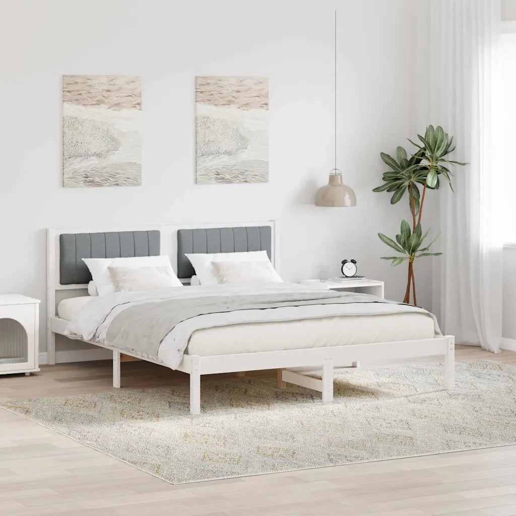 Letto con Testiera Rivestita Grigio chiaro 150 x 200 cm 878253
