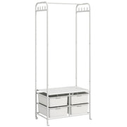 Appendiabiti con scaffale e cestini per scarpe ¨C Zephmum ¨C Bianco 63x37x153 cm