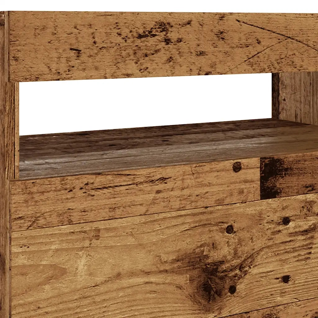Mobile Porta TV con LED Legno Antico 60x35x40 cm Multistrato 856309