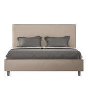 Letto matrimoniale contenitore imbottito 160x200 similpelle tortora Focus