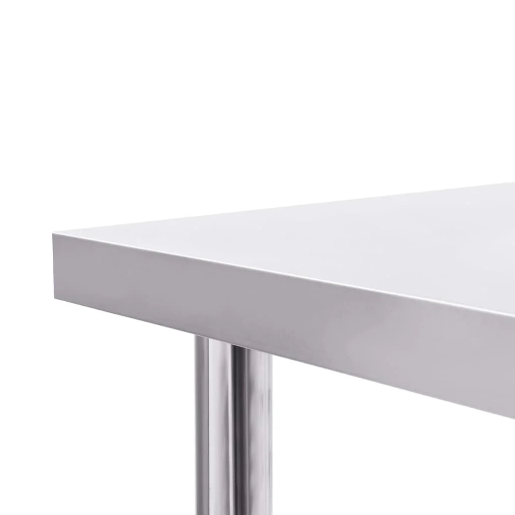 Tavolo da lavoro da cucina 80 x 60 x 85 cm acciaio inox 02_0001906