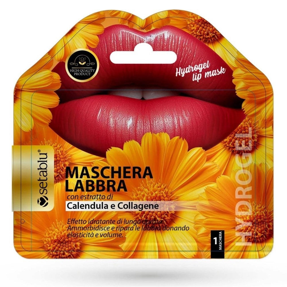 Trade Shop - Maschera Labbra Hydrogel Con Estratto Di Calendula Collagene Effetto Idratante Riparatrice -