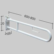 BARRA DI SOSTEGNO RIBALTABILE CON PORTA CARTA IGIENICA  60 cm     MADE IN ITALY