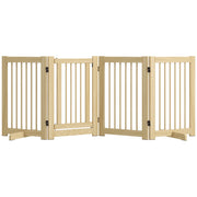 Barriera per Cani Pieghevole in Legno ¨C zephmum ¨C 204x36x75 cm Colore Naturale