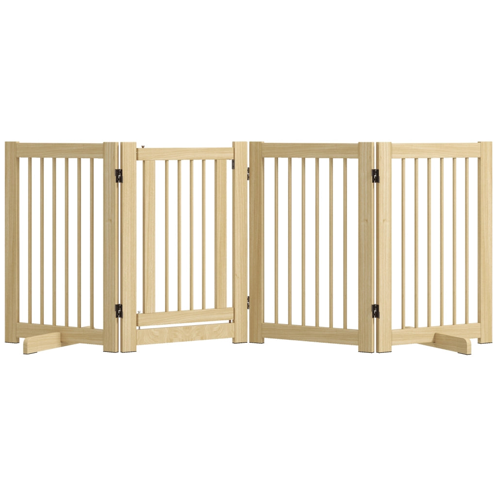 Barriera per Cani Pieghevole in Legno ¨C zephmum ¨C 204x36x75 cm Colore Naturale