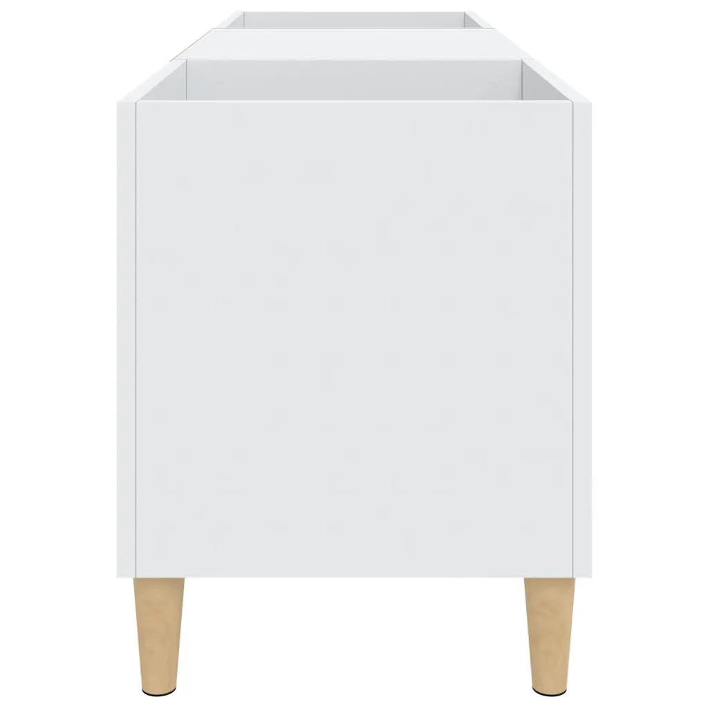 Mobiletto Porta Dischi Bianco 121x38x48 cm Legno Massello CFW8696564