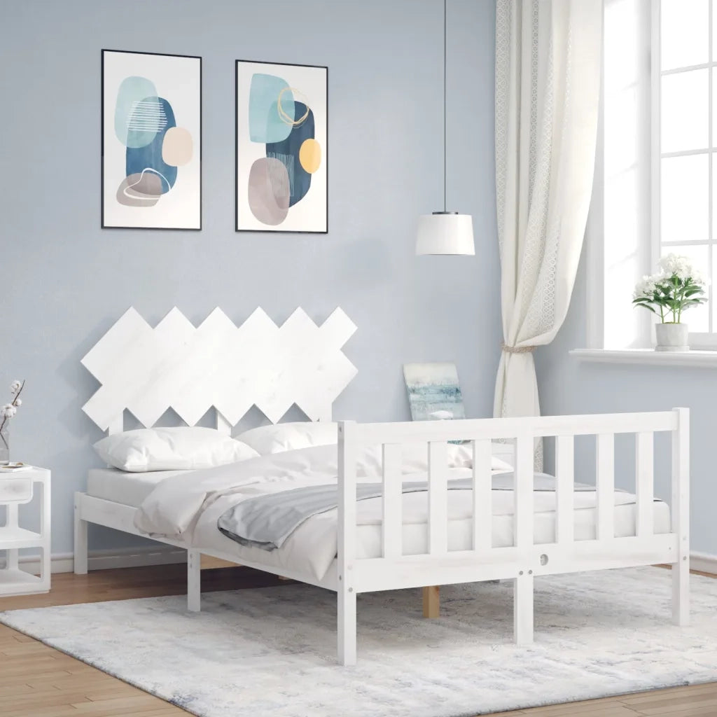 Giroletto senza Materasso-Struttura Letto Bianco 120x200 cm Legno Massello Pino 399955