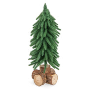 Albero di Natale da tavolo con 200 punte e base in legno massello, Mini albero di Natale per casa ufficio da 40cm