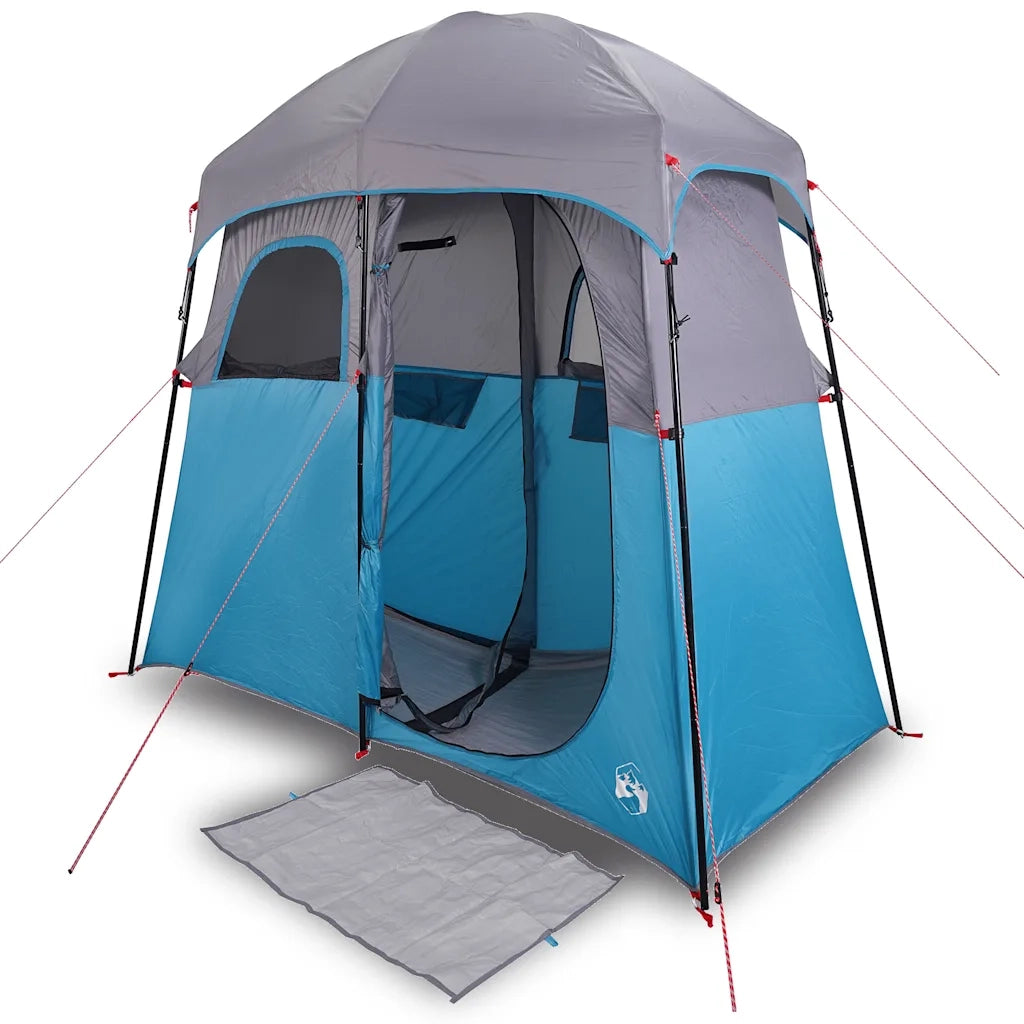 vidaXL Tenda da Doccia per 2 Persone Blu Impermeabile