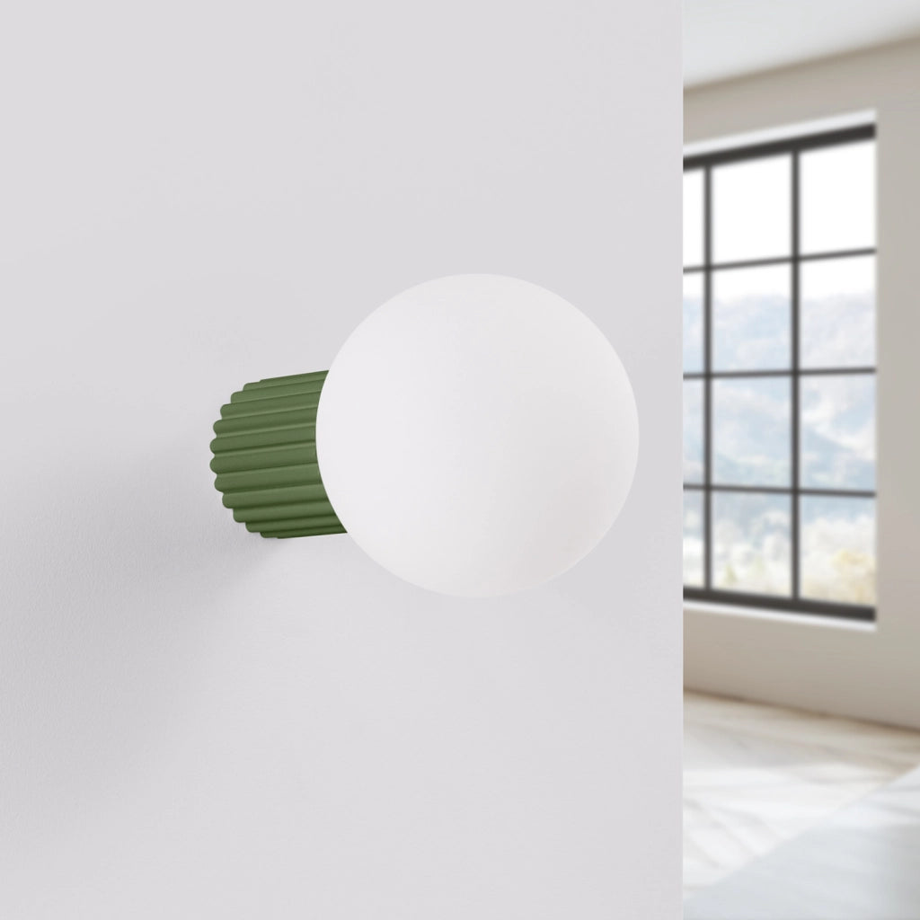 Applique SFERA Pure Lume verde oliva sfera vetro G9 IP44