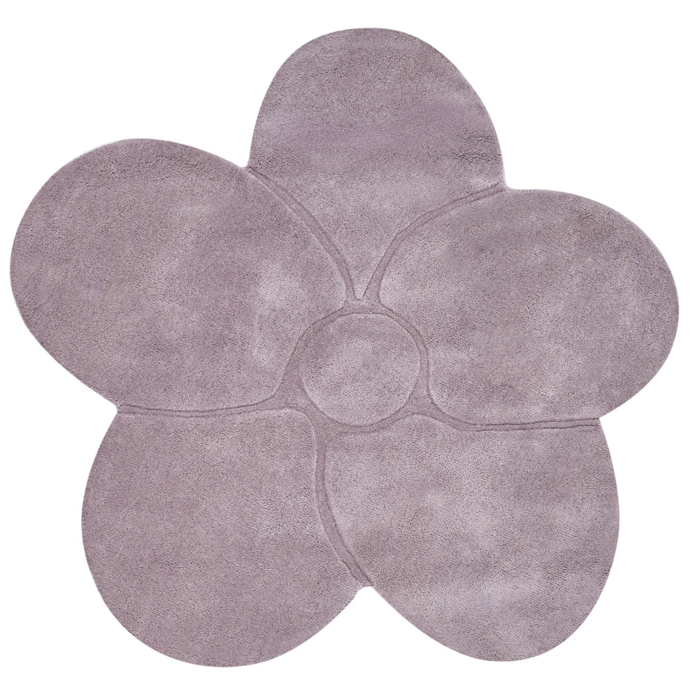 Tappeto in lana a forma di fiore viola 140 x 140 cm camera da letto cameretta