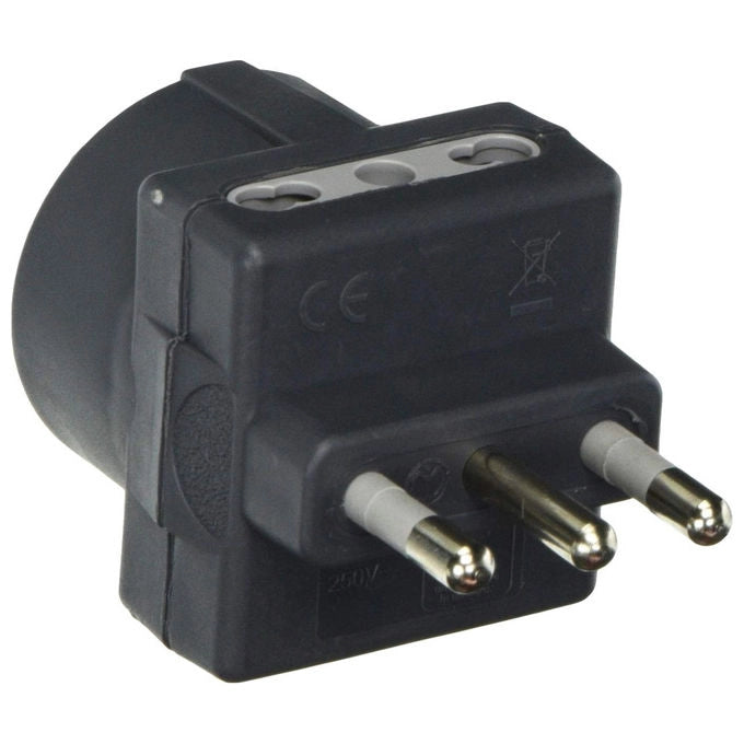 Bticino S3611G Adattatore Tris con Presa Tedesca 2 Prese 10A Antracite Nero