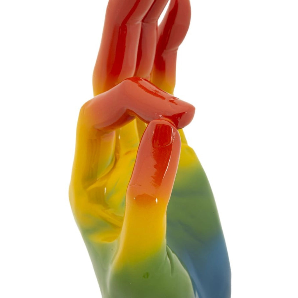Scultura Mano, Multicolore, Poliresina, 16x10,5x36 cm