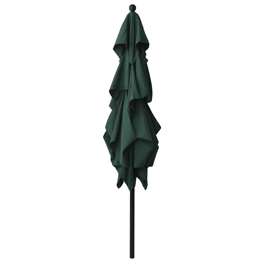 Ombrello | Parasolne a 3 Livelli con Palo in Alluminio Verde 2,5x2,5 m