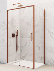 Box doccia ABANTE (TWENTY) 1+1 con lato fisso laterale 155x70 cm Rame