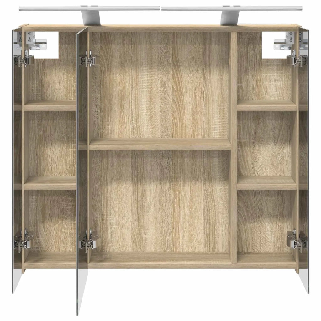 Mobiletto per specchio da bagno Rovere Sonoma 80 x 14.5 x 70 cm