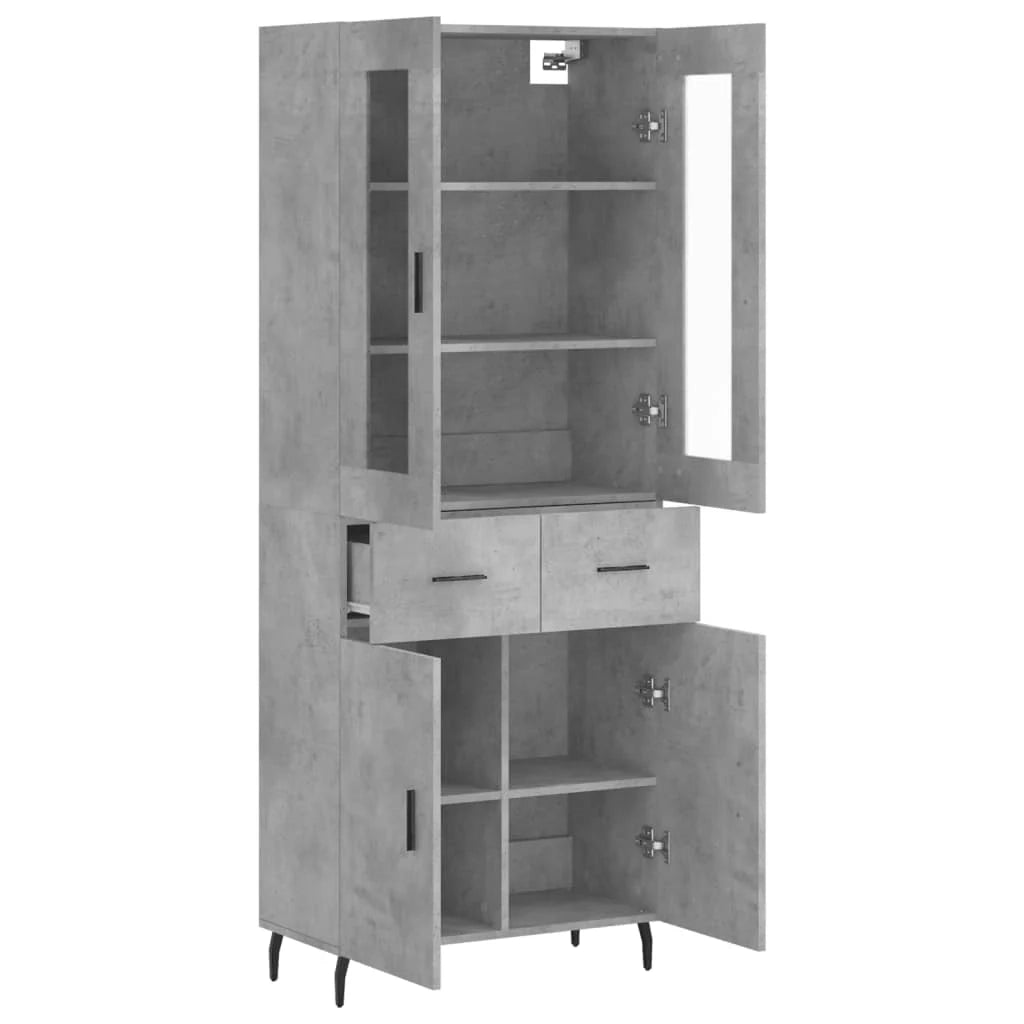 Buffet credenza cassettiera armadio mobile contenitore organizer cucina soggiorno salotto alto 69,5 x 34 x 180 cm legno ingegnerizzato grigio 02_0034639
