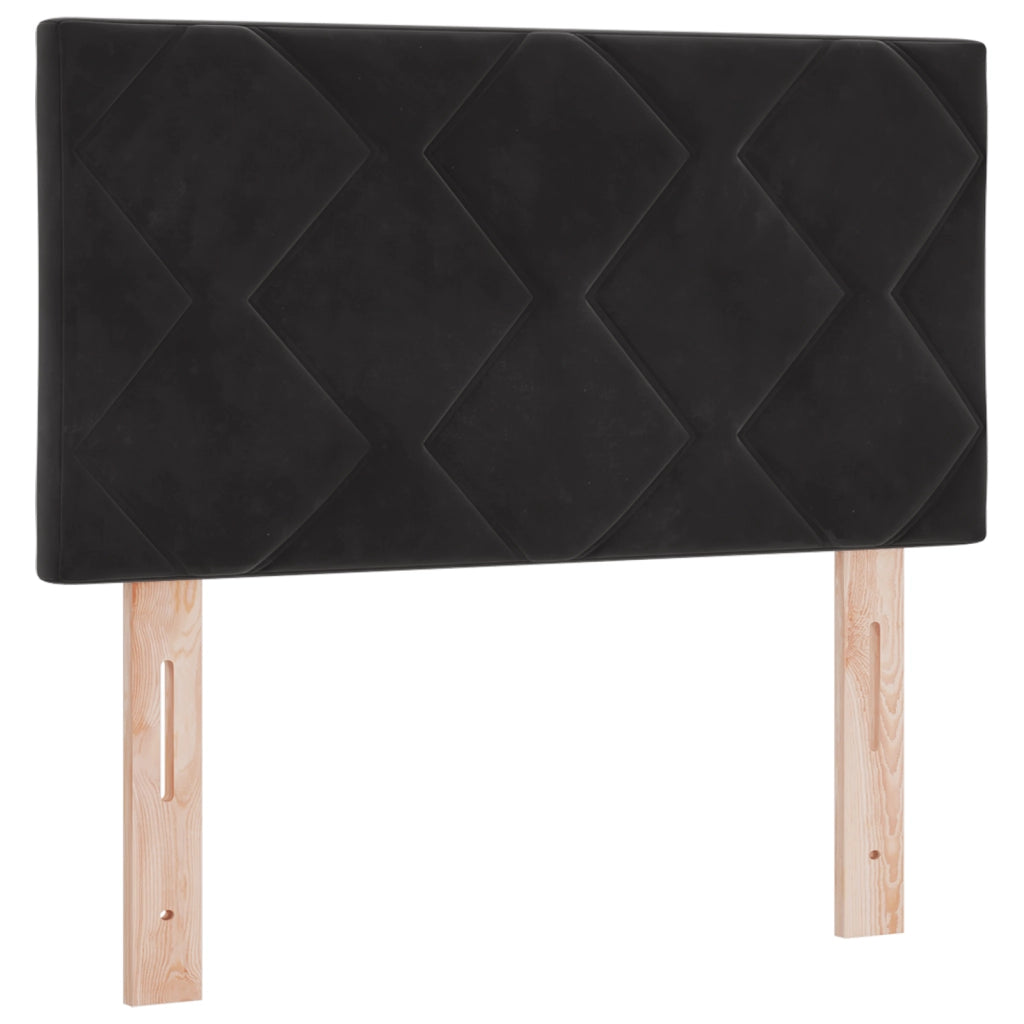 Letto Box Spring con Materasso Nero 80x200 cm Velluto