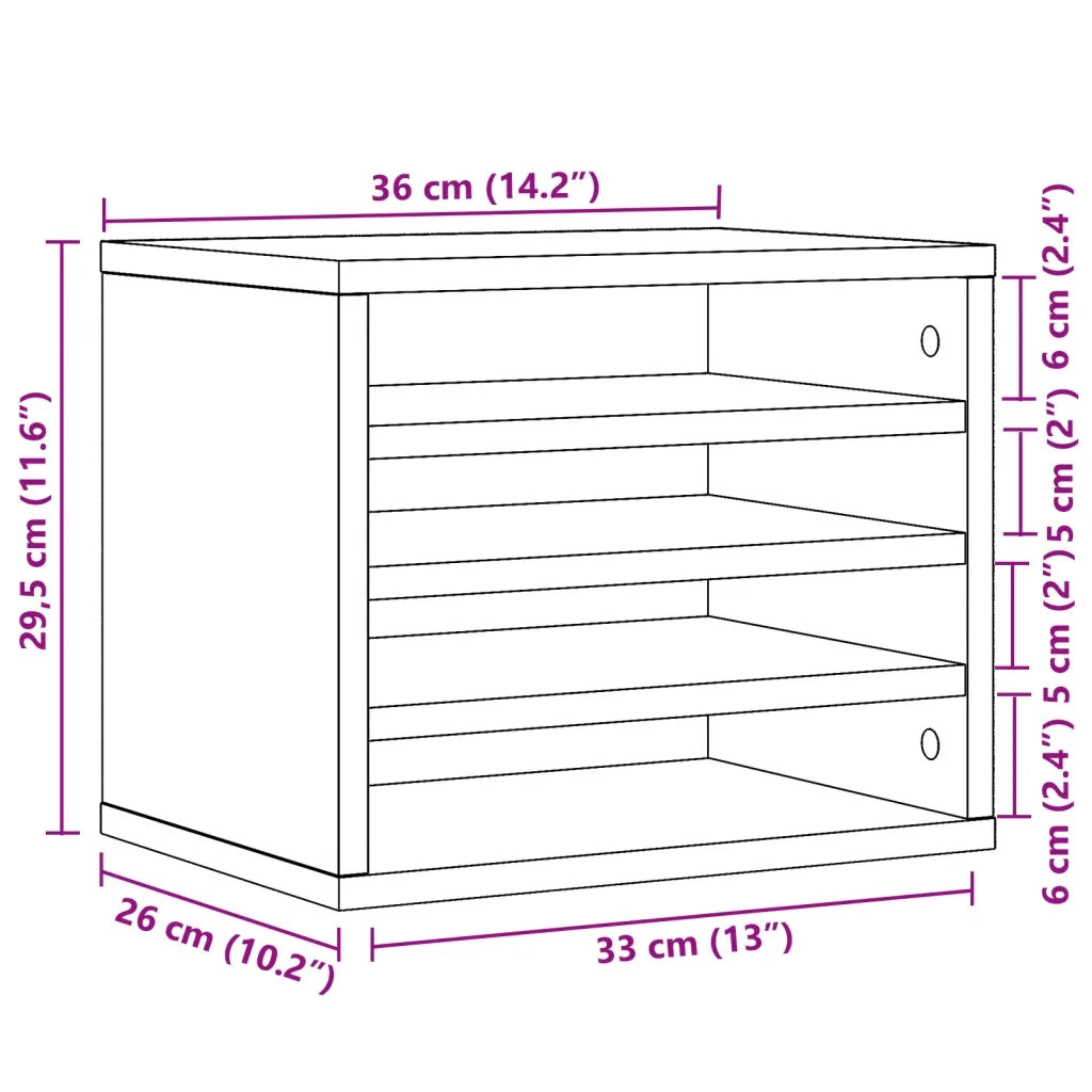 Organizer Scrivania Rovere Marrone 36x26x29,5 Legno Multistrato CFW6409150