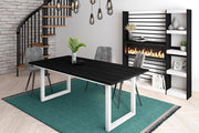Tavolo da pranzo, 10 posti, 194x90x75cm, Robusto e stabile, struttura e gambe solide, Nero RF1099