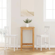 Sgabelli da Bar 2 pz Bianchi in Legno Massello di Hevea 4102553