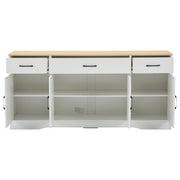 Credenza con 3 cassetti e 4 ante - per soggiorno - in MDF - 160x37x75 cm - bianco