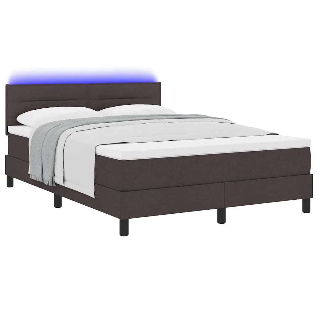 Letto a molle con materasso Marrone Scuro 140 x 200 cm Tessuto 3342138