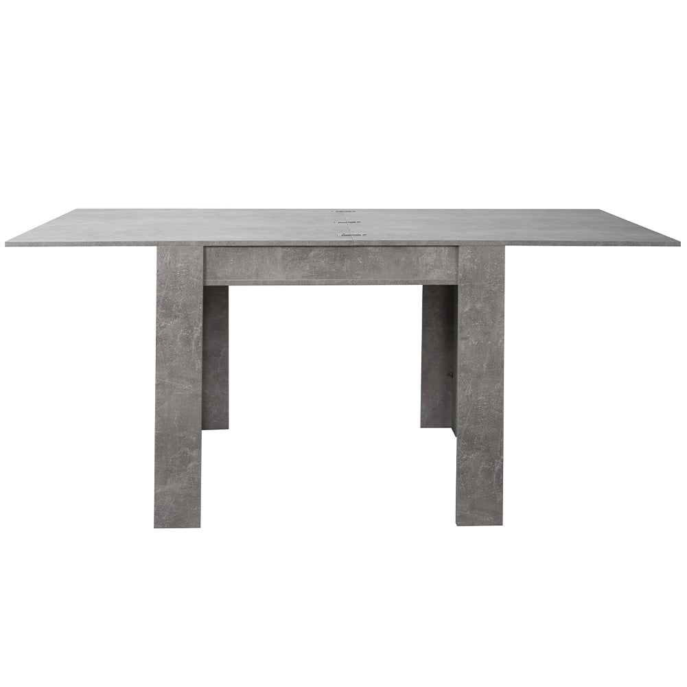 Tavolo da Pranzo Quadrato 90x90cm Allungabile a 180cm Apertura a Libro Cemento