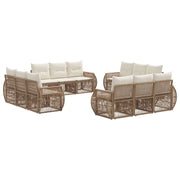 Set Divano da Giardino 12 pcs Beige e Bianco Crema polyrattan 3435369