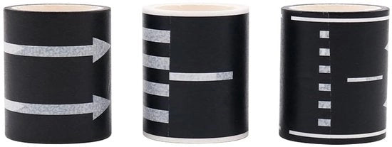 Tape per Decorazione - 3 Pezzi - Rimovibile - Segnalazioni Stradali - Decorazione DIY - Carta Sicura - Traffico Interattivo - Nastro Decorativo