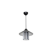Lampada a sospensione stile vintage diffusore e paralume fumè Inka ASZ1463