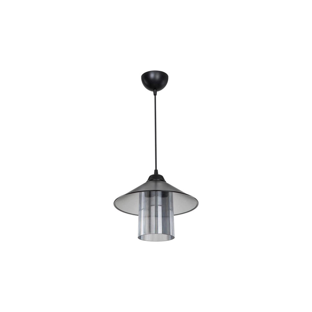Lampada a sospensione stile vintage diffusore e paralume fumè Inka ASZ1463