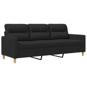 Divano | Divano da soggiorno | Sofa a 3 Posti Nero 180 cm in Tessuto