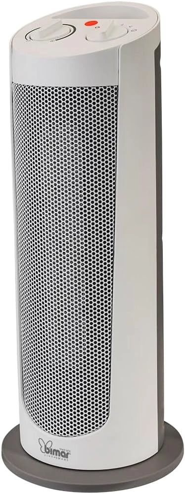 Bimar HP129 Stufetta Elettrica a Colonna, Termoventilatore PTC Elettrico 2000W a Basso Consumo, Termostato Regolabile e 2 Potenze