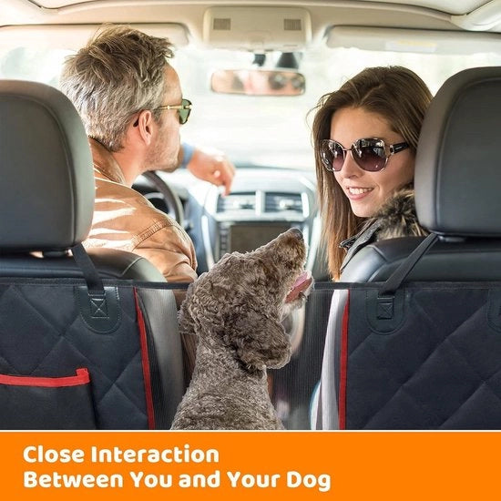 Hoes per auto per cani impermeabile e robusto con vetrino trasparente e chiusura velcro universale - 137x147cm - Ideale per SUV e furgoni