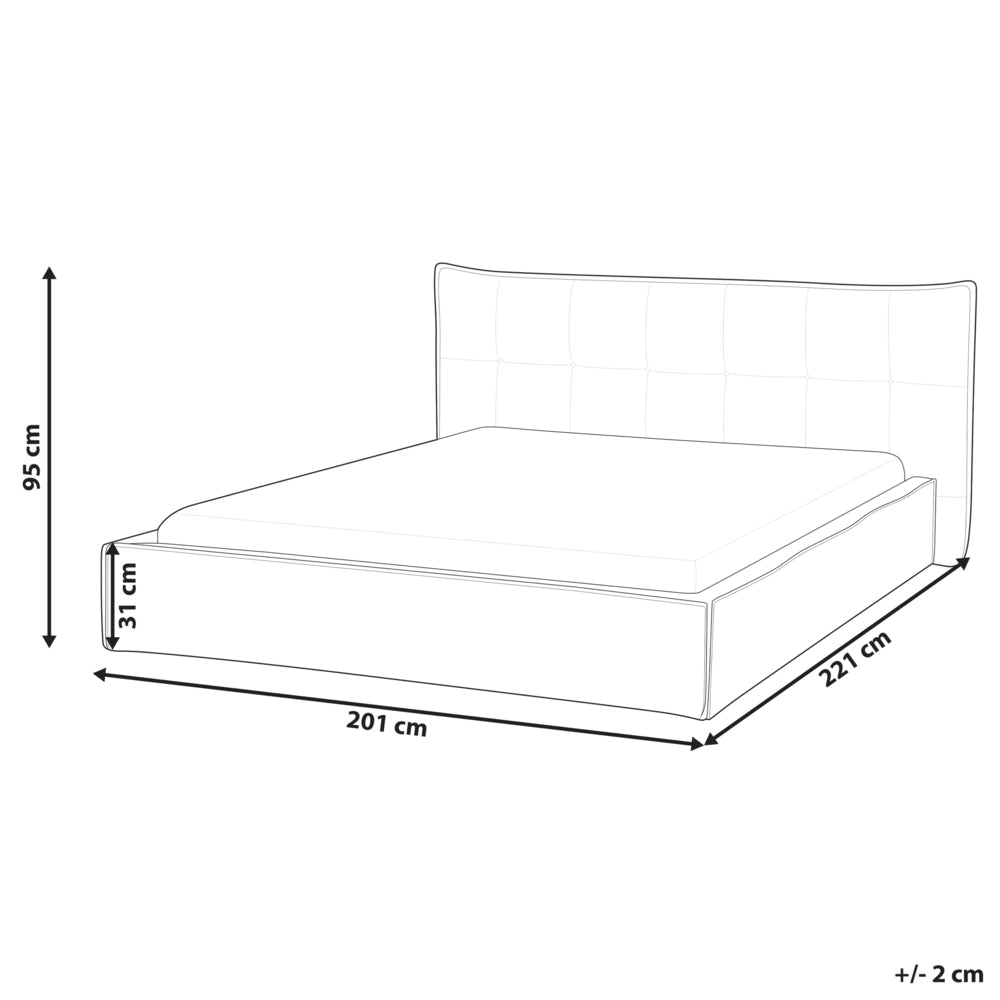 Letto ad acqua king size UE con rivestimento in tessuto di lino verde e gambe nere 160 x 200 cm con testiera e struttura a doghe per camera da letto.