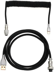 Cavo USB per tastiera da gioco a doppie maniglie | Aviatore metallico rimovibile | 150 cm | Nero | USB-C a USB-A