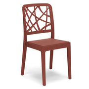 Sedia in polipropilene PENELOPE, impilabile, resistente ai raggi UV, design moderno, ideale per sala da pranzo, cucina, sala d’attesa, bar, ristoranti o giardino, colore Mattone