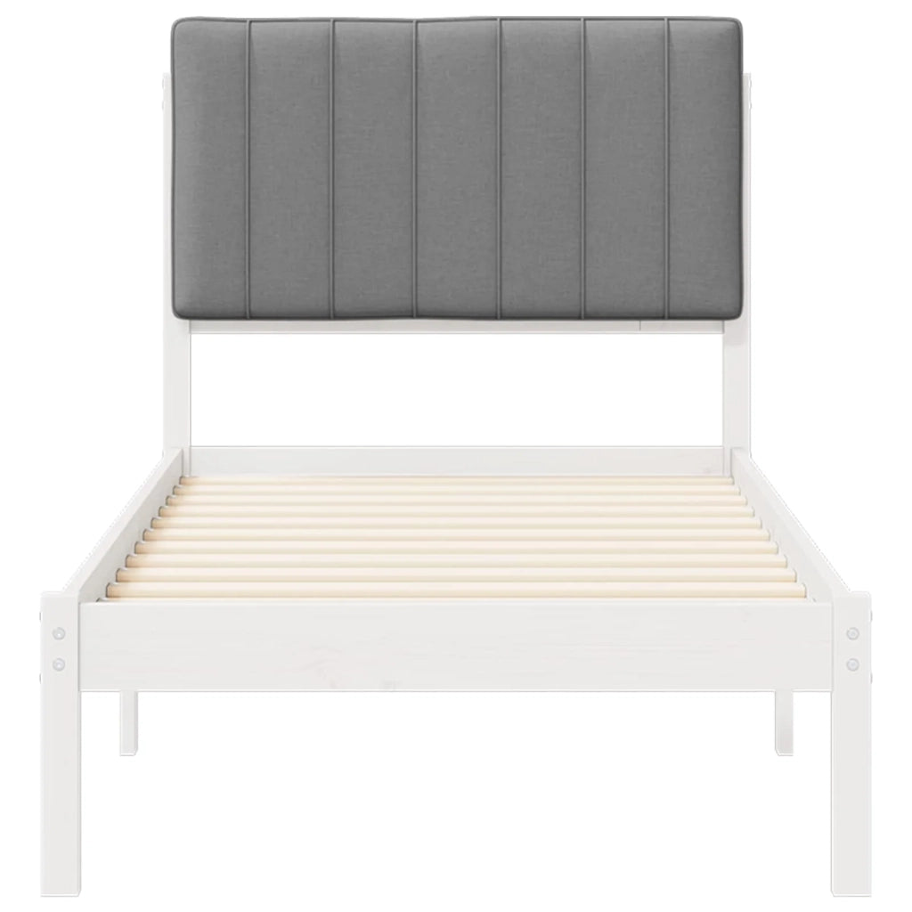 Letto con Testiera Rivestita Grigio chiaro 75 x 190 cm 878093