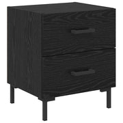 Comodino | Armadio da Notte | Mobiletto da notte con cassetto Rovere Nero 40 x 35 x 47,5 cm