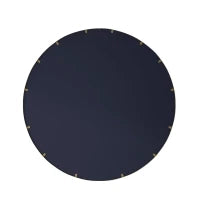 Specchio rotondo da parete con cornice in metallo, per parete, bagno, soggiorno, camera da letto, tavolo da trucco, corridoio, 80x2x80 cm, Bronzo