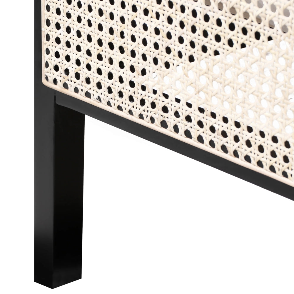 Letto in legno di pino nero UE matrimoniale 180 x 200 cm con testata a treccia viennese a doghe stile rustico minimalista