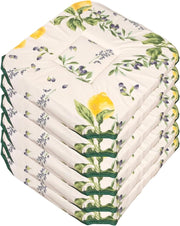 Set 6 Cuscini Sedia Cotone Shabby Chic Con Alette Lavabili Morbidi Universali Coprisedia Rustico