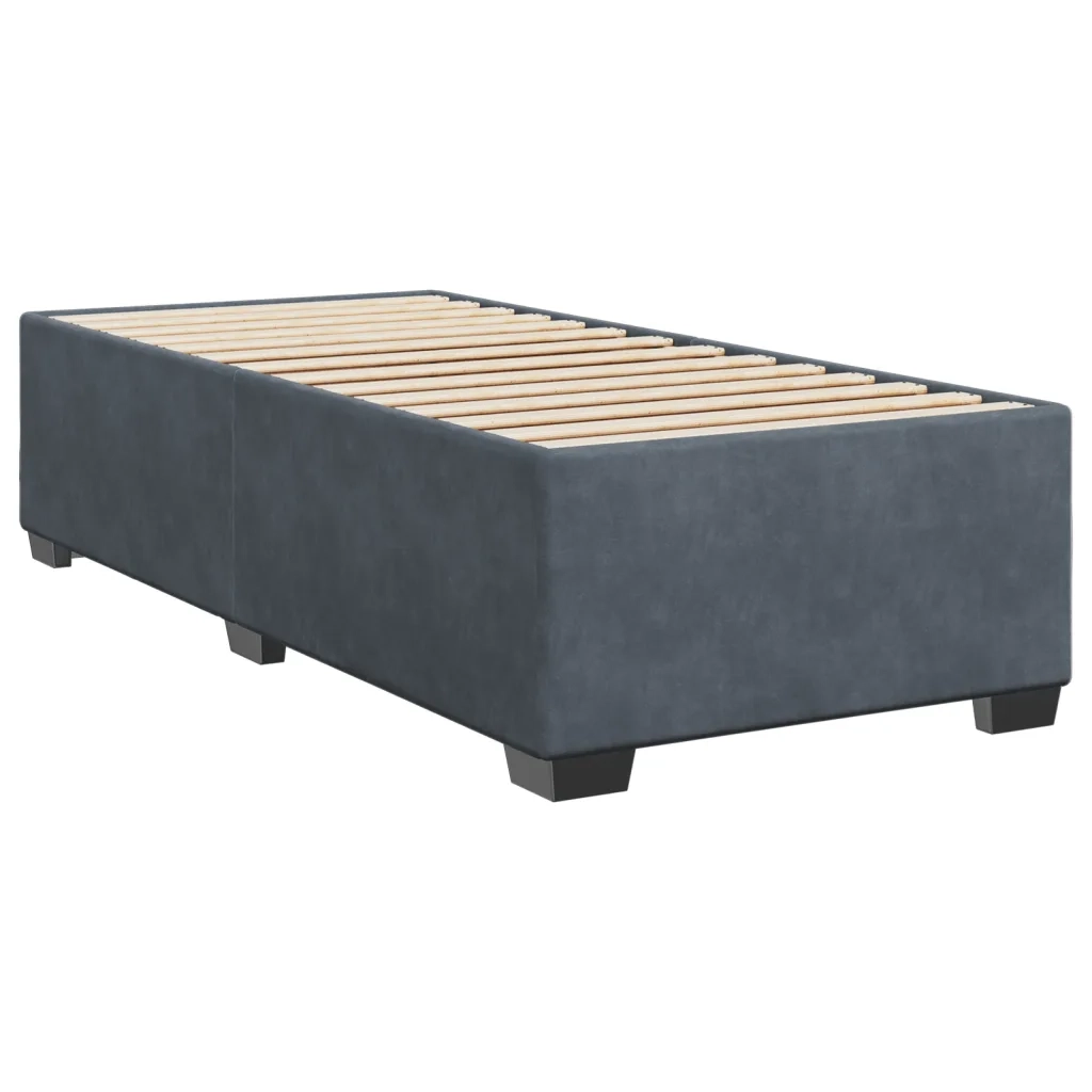 Giroletto a Molle con Materasso Grigio Scuro 100x200 cm Velluto 3290847